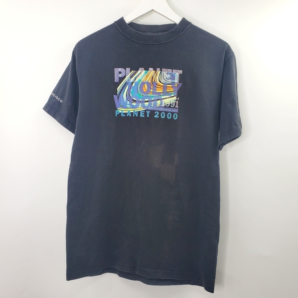 Vintage 2000 Planet Hollywood San Francisco Big Logo Graphic Tee Shirt Black